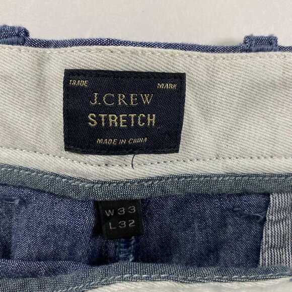 NWOT J.CREW 770 Stretch Pants Men's 33x32 Measures 36 x 33 Chino Heather Blue - Picture 6 of 12
